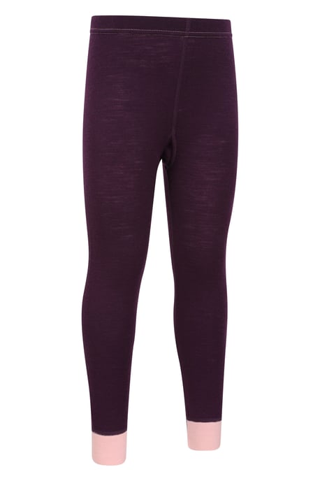 'Merino II' Kids Thermal Base Layer Trousers Breathable Winter Pants Berry - Image 2
