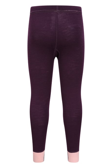 'Merino II' Kids Thermal Base Layer Trousers Breathable Winter Pants Berry - Image 3