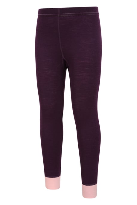'Merino II' Kids Thermal Base Layer Trousers Breathable Winter Pants Berry - Image 4