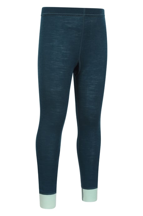 'Merino II' Kids Thermal Base Layer Trousers Breathable Winter Pants Teal - Image 2