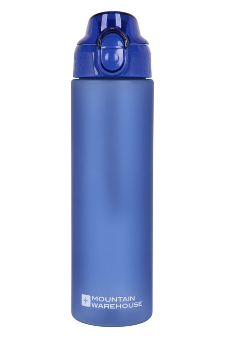 BPA Free Plastic Water Bottle Lightweight Easy Clean Leakproof Push Lid Blue/Navy - Image 1