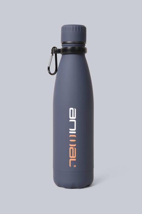 Karabiner Water Bottle Durable 100% Stainless Steel Leakproof Twist Top Navy - Image 1