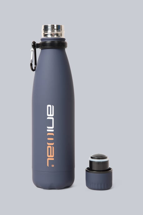 Karabiner Water Bottle Durable 100% Stainless Steel Leakproof Twist Top Navy - Image 3