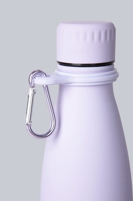 Karabiner Water Bottle Durable 100% Stainless Steel Leakproof Twist Top Lilac - Image 5