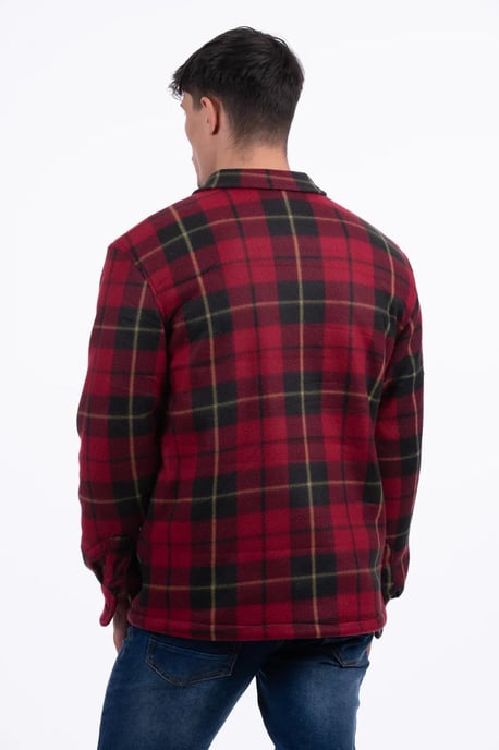 Port Nova Mens Fleece Lined Check Shirt Jacket Zip - Image 2