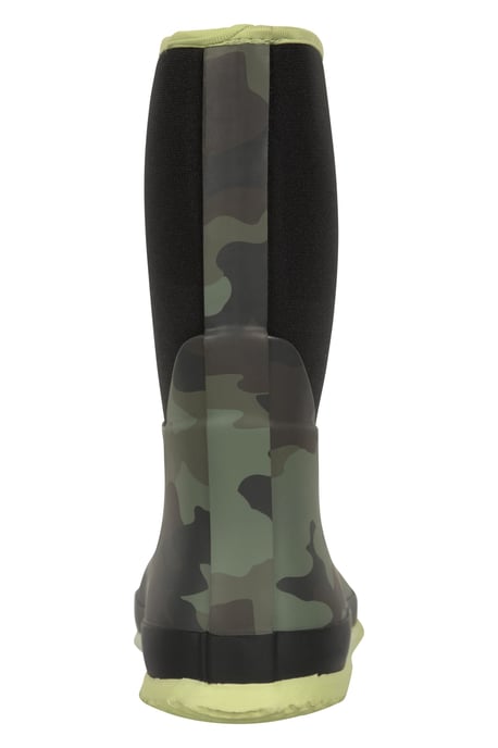 'Puddle' Kids Pull On Mucker Boots Waterproof Slip On Wellies Comfy Rain Shoes Black - Image 3