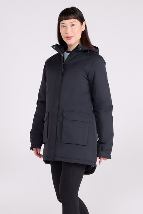'Ranger' Women's Parka Jacket Breathable Water Resistant Padded Coat Black - Image 2