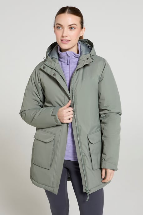 'Ranger' Women's Parka Jacket Breathable Water Resistant Padded Coat Khaki - Image 1