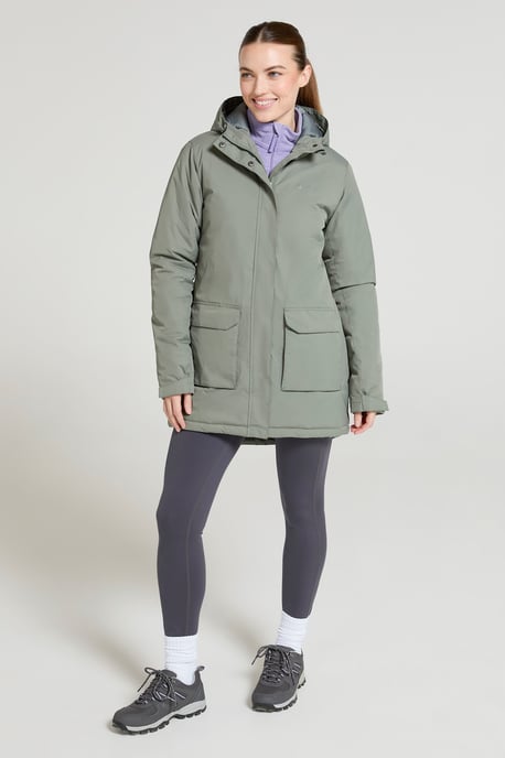 'Ranger' Women's Parka Jacket Breathable Water Resistant Padded Coat Khaki - Image 2