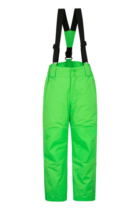 'Raptor' Kids Snow Pants Warm Snow Proof Elastic Waistband Winter Ski Trousers Green - Image 1