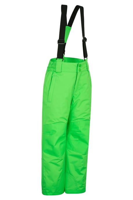 'Raptor' Kids Snow Pants Warm Snow Proof Elastic Waistband Winter Ski Trousers Green - Image 2