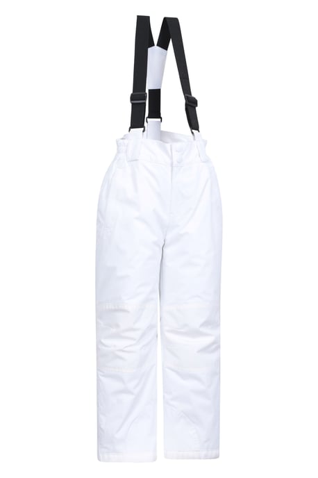 'Honey' Kids Snow Pants Snow Proof Warm Elasticated Waist Winter Ski Trousers White - Image 2