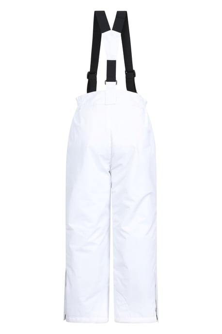 'Honey' Kids Snow Pants Snow Proof Warm Elasticated Waist Winter Ski Trousers White - Image 3