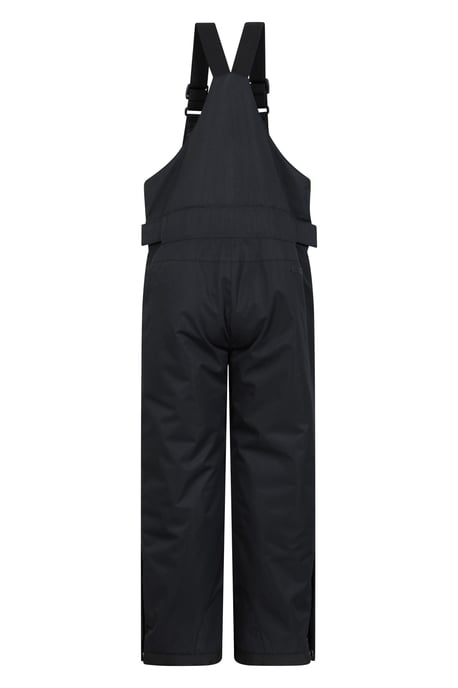 'Hakuba' Kids Ski Pants Water Resistant Elastic Waist Winter Snow Salopettes Black - Image 3