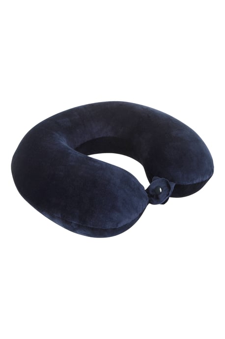 Memory Foam Travel Pillow Soft Lightweight Portable Compact Neck Support Cushion Navy - Image 2