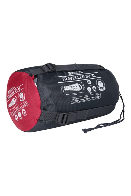 'Traveller 50' Sleeping Bag Mummy Shape Windproof Breathable Camping Accessory Red - Image 5