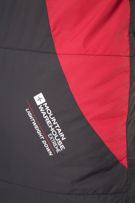 'Extreme Lightweight Down' Unisex Sleeping Bag with Hood Mummy Shape Camping Accessory Red - Image 4