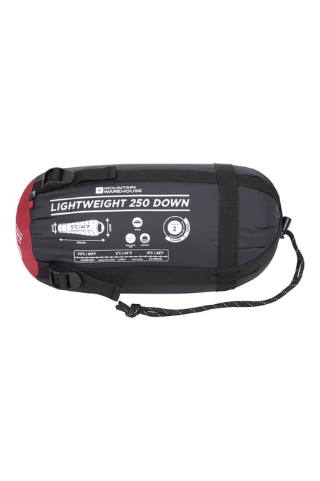 'Extreme Lightweight Down' Unisex Sleeping Bag with Hood Mummy Shape Camping Accessory Red - Image 5