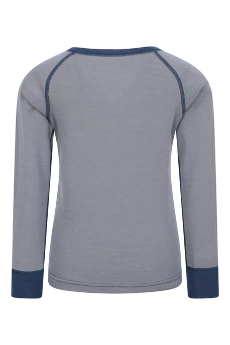 'Merino II' Kids Thermal Base Layer Top Long Sleeve Quick Wicking Grey - Image 3