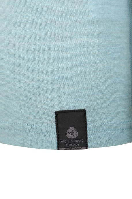 Kids Merino Top Zip Neck Quick Wicking Skiing Base Layer Tee Pale Blue - Image 5