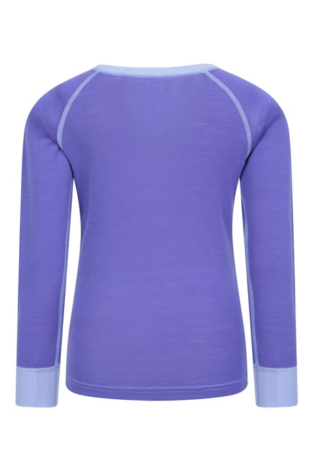 'Merino II' Kids Thermal Base Layer Top Long Sleeve Quick Wicking Purple - Image 3