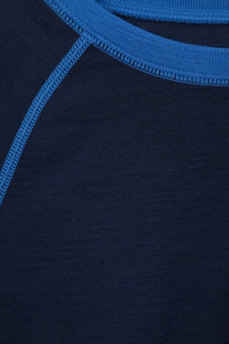 'Merino II' Kids Thermal Base Layer Top Long Sleeve Quick Wicking Blue - Image 5