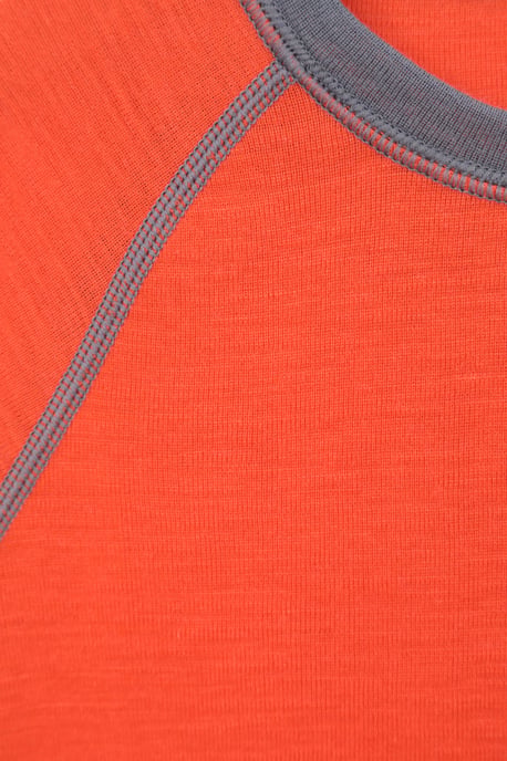 'Merino II' Kids Thermal Base Layer Top Long Sleeve Quick Wicking Orange - Image 5
