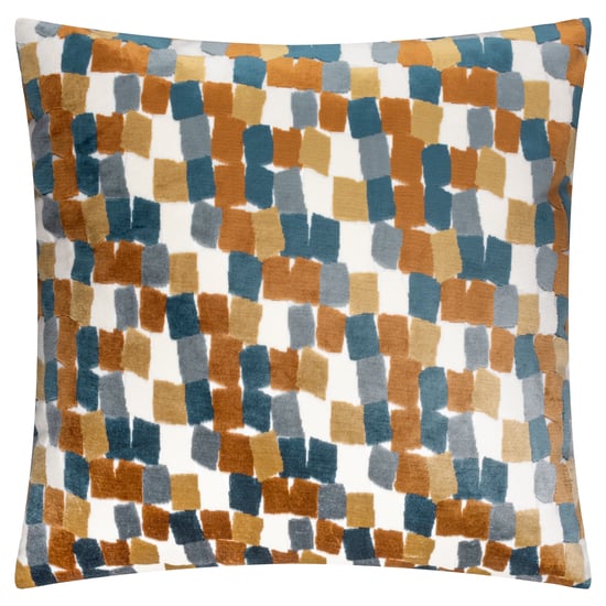 furn. Metro Blocks Velvet Jacquard Cushion Cover - Image 1