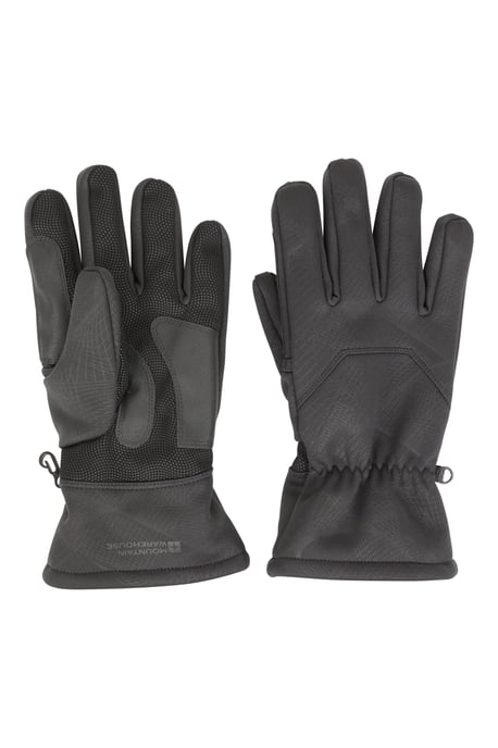 'Extreme' Men's Ski Gloves with Textured Palm Water Resistant Dark Grey - Image 2
