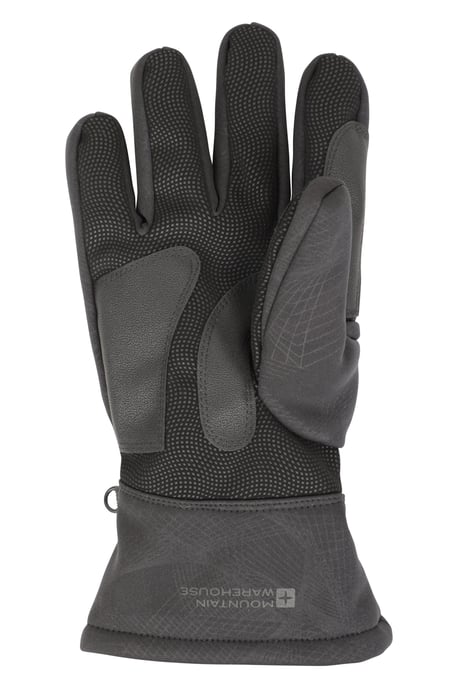 'Extreme' Men's Ski Gloves with Textured Palm Water Resistant Dark Grey - Image 4
