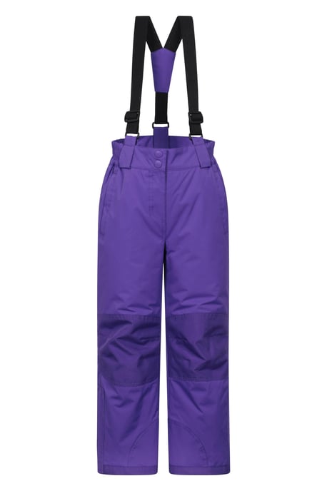 'Honey' Kids Snow Pants Snow Proof Warm Elasticated Waist Winter Ski Trousers Purple - Image 1