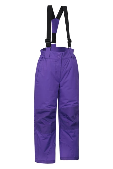 'Honey' Kids Snow Pants Snow Proof Warm Elasticated Waist Winter Ski Trousers Purple - Image 2