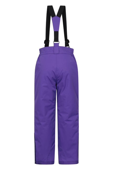 'Honey' Kids Snow Pants Snow Proof Warm Elasticated Waist Winter Ski Trousers Purple - Image 3