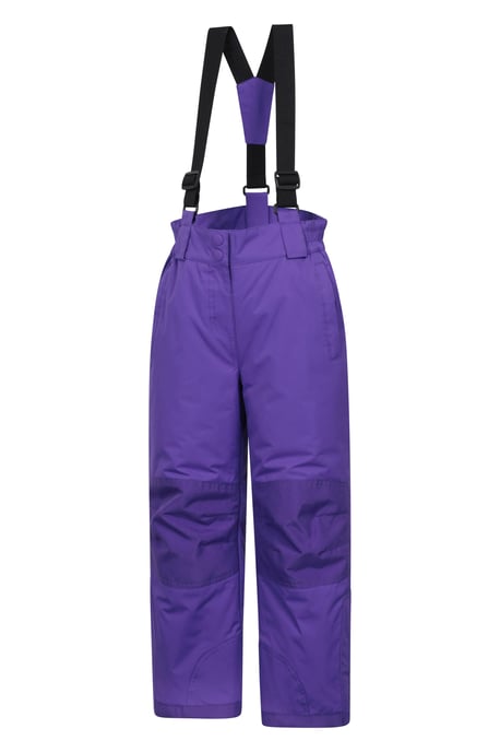 'Honey' Kids Snow Pants Snow Proof Warm Elasticated Waist Winter Ski Trousers Purple - Image 4