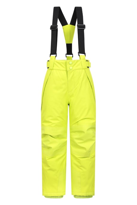 'Falcon Extreme' Kids Ski Pants Waterproof Warm Elastic Waist Winter Trouser Lime Green - Image 2