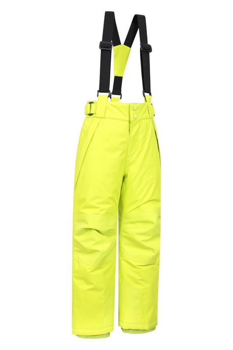 'Falcon Extreme' Kids Ski Pants Waterproof Warm Elastic Waist Winter Trouser Lime Green - Image 3
