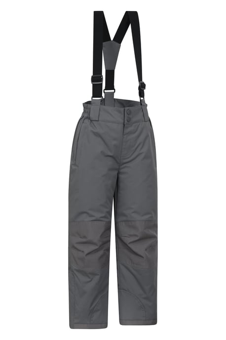 'Raptor' Kids Snow Pants Warm Snow Proof Elastic Waistband Winter Ski Trousers Grey - Image 2