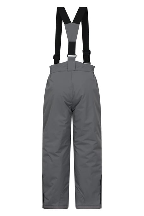 'Raptor' Kids Snow Pants Warm Snow Proof Elastic Waistband Winter Ski Trousers Grey - Image 3