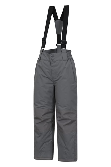 'Raptor' Kids Snow Pants Warm Snow Proof Elastic Waistband Winter Ski Trousers Grey - Image 4