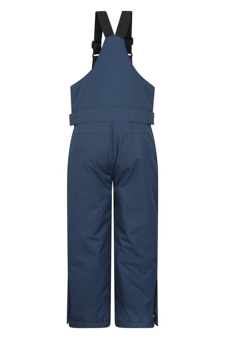 'Hakuba' Kids Ski Pants Water Resistant Elastic Waist Winter Snow Salopettes Navy - Image 3