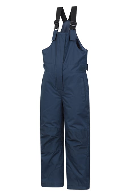 'Hakuba' Kids Ski Pants Water Resistant Elastic Waist Winter Snow Salopettes Navy - Image 4