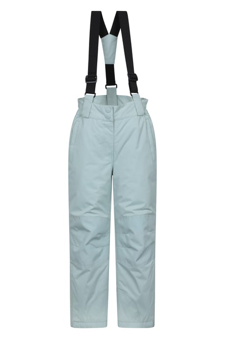 'Honey' Kids Snow Pants Snow Proof Warm Elasticated Waist Winter Ski Trousers Pale Green - Image 1