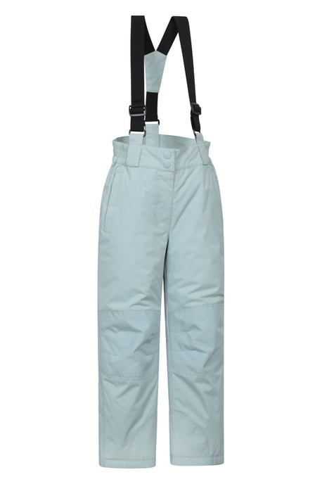 'Honey' Kids Snow Pants Snow Proof Warm Elasticated Waist Winter Ski Trousers Pale Green - Image 2
