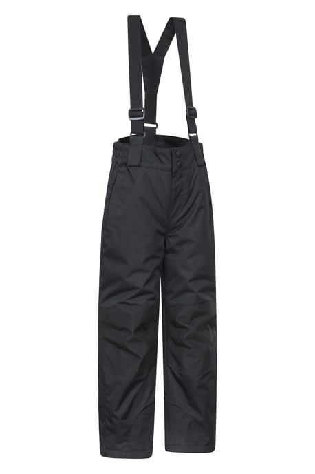 'Raptor' Kids Snow Pants Warm Snow Proof Elastic Waistband Winter Ski Trousers Black - Image 2