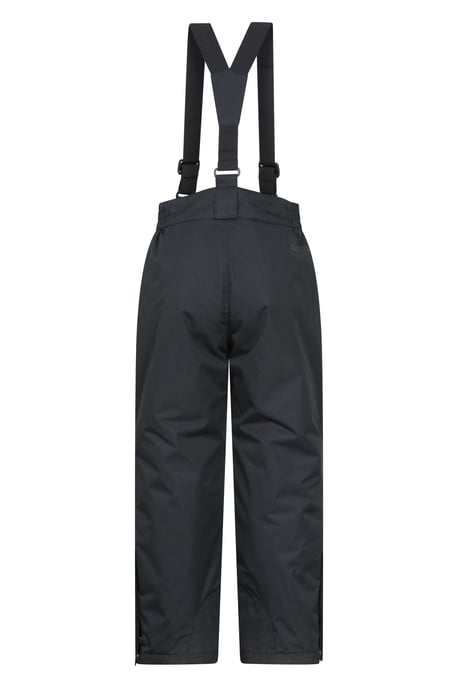 'Raptor' Kids Snow Pants Warm Snow Proof Elastic Waistband Winter Ski Trousers Black - Image 3