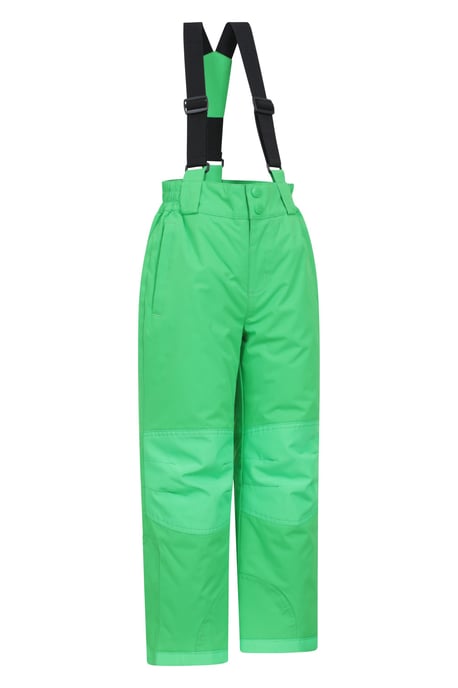 'Raptor' Kids Snow Pants Warm Snow Proof Elastic Waistband Winter Ski Trousers Green - Image 2