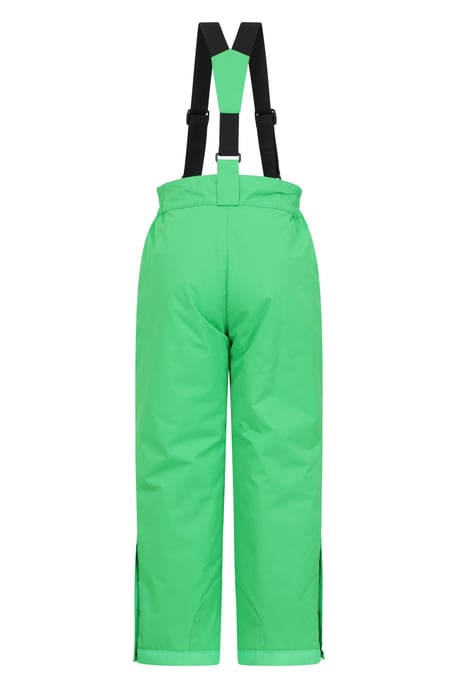 'Raptor' Kids Snow Pants Warm Snow Proof Elastic Waistband Winter Ski Trousers Green - Image 3
