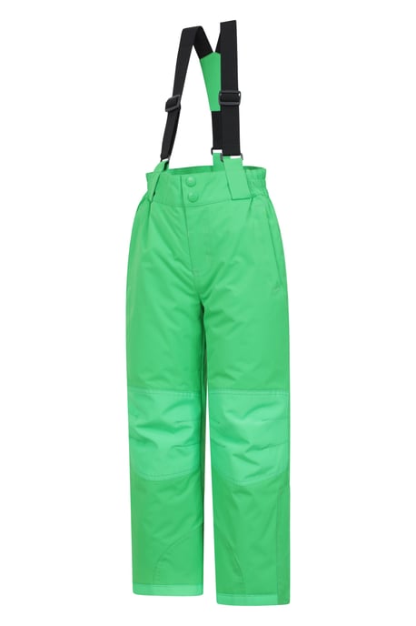 'Raptor' Kids Snow Pants Warm Snow Proof Elastic Waistband Winter Ski Trousers Green - Image 4