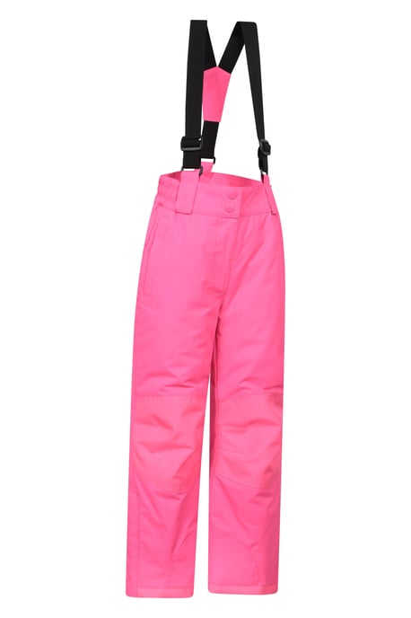 'Honey' Kids Snow Pants Snow Proof Warm Elasticated Waist Winter Ski Trousers Light Pink - Image 2