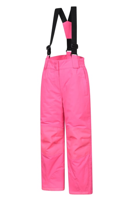 'Honey' Kids Snow Pants Snow Proof Warm Elasticated Waist Winter Ski Trousers Light Pink - Image 3